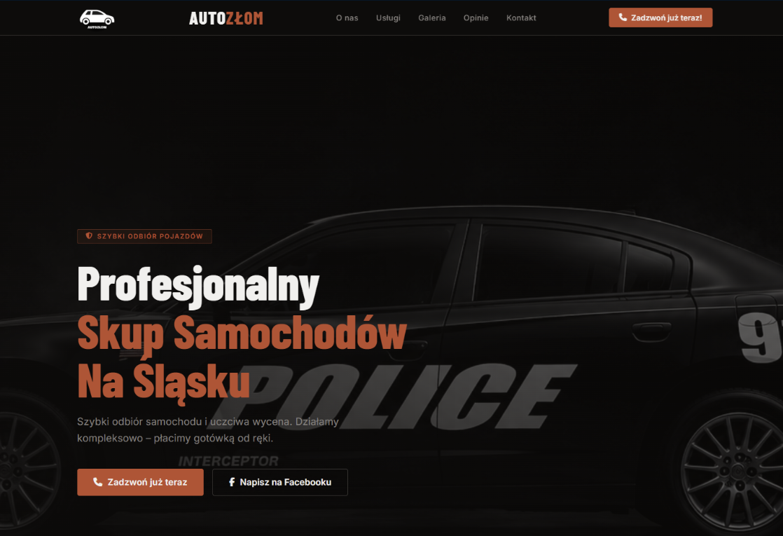 Śląskie Złomowanie — strona internetowa auto złomu